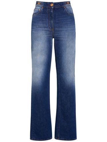 Jeans Aus Baumwolldenim In Mittlerer Bundhöhe - VERSACE - Modalova