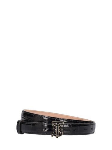 Mm Croc Embossed Patent Leather Belt - BURBERRY - Modalova