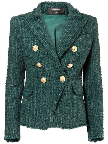 Chaqueta Cruzada De Tweed - BALMAIN - Modalova