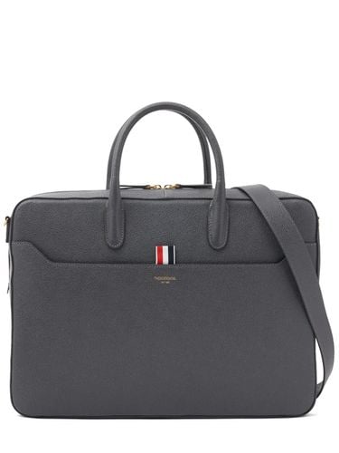 Reisetasche Aus Leder Mit Schulterriemen - THOM BROWNE - Modalova