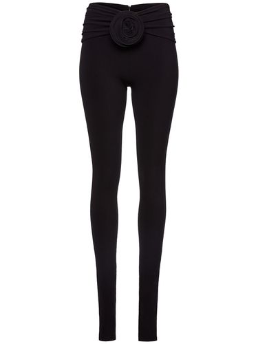 Drapierte Jersey-leggings Mit Rose - MAGDA BUTRYM - Modalova