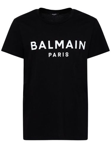 Camiseta De Algodón Estampada - BALMAIN - Modalova