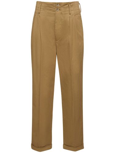 Cotton Gabardine Highrise Straight Pants - ASPESI - Modalova