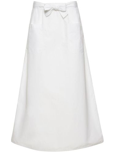 Cotton Midi Skirt W/ Bow - TOTEME - Modalova