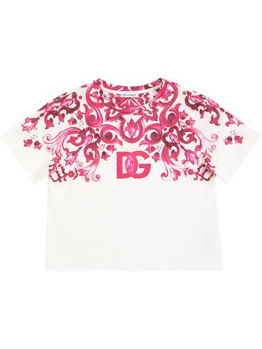 Camiseta De Algodón Jersey Con Logo - DOLCE & GABBANA - Modalova