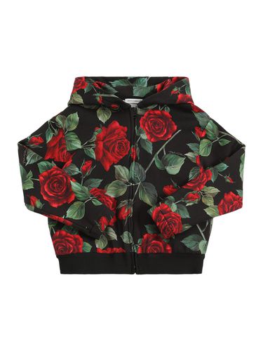 Sudadera De Algodón Estampado Con Capucha - DOLCE & GABBANA - Modalova