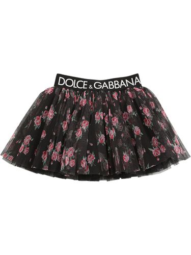 Minifalda De Algodón Con Logo - DOLCE & GABBANA - Modalova