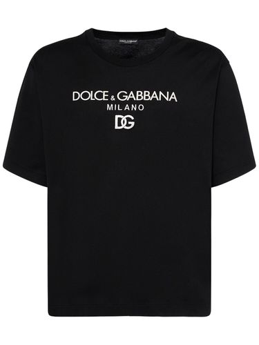 T-shirt In Cotone Con Logo - DOLCE & GABBANA - Modalova