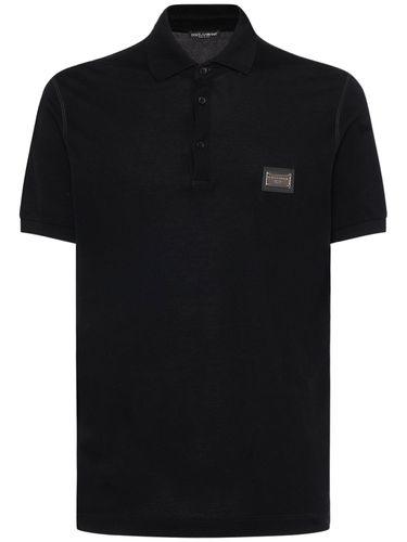 Camisa Polo De Algodón - DOLCE & GABBANA - Modalova