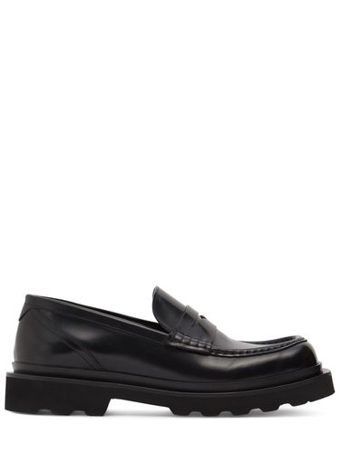 City Trek Squared Brushed Leather Loafer - DOLCE & GABBANA - Modalova