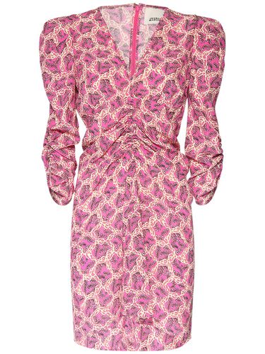 Aliniza Gathered Floral Silk Mini Dress - ISABEL MARANT - Modalova