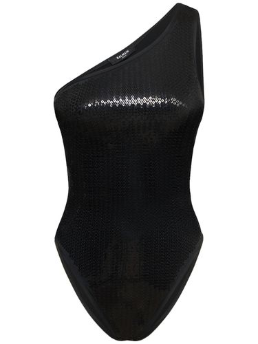 Sequined One Piece Swimsuit W/ Belt - BALMAIN - Modalova