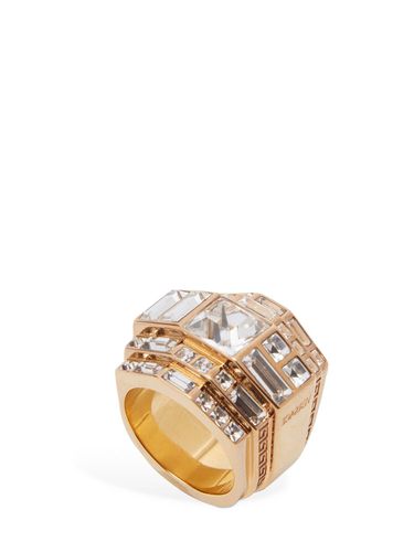 Anello Massiccio Con Cristallo - VERSACE - Modalova