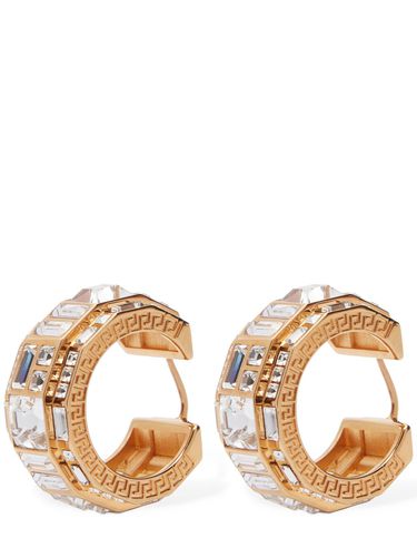 Crystal Hoop Earrings - VERSACE - Modalova