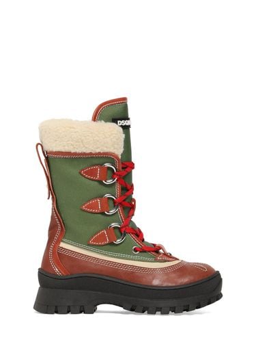 Botas De Nieve De Piel Y Techno - DSQUARED2 - Modalova