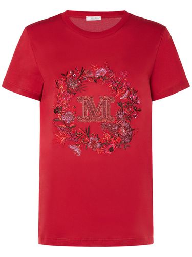 Camiseta De Algodón Con Bordado - MAX MARA - Modalova