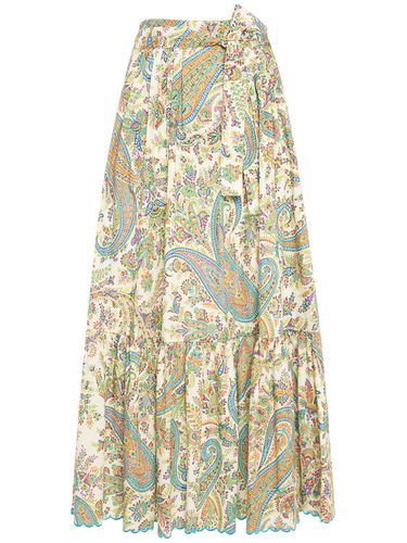 Printed Cotton High Rise Midi Skirt - ETRO - Modalova