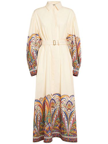 Printed Cotton Midi Shirt Dress W/belt - ETRO - Modalova