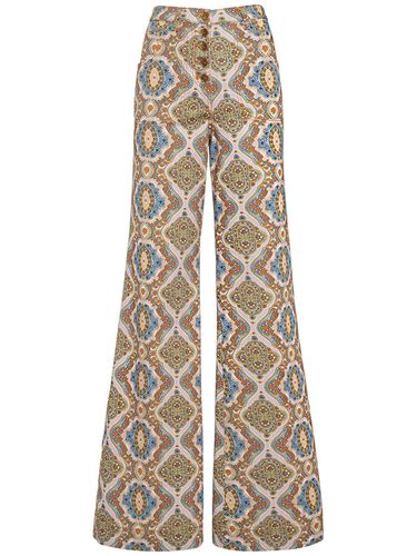 Printed Cotton Denim Flared Jeans - ETRO - Modalova