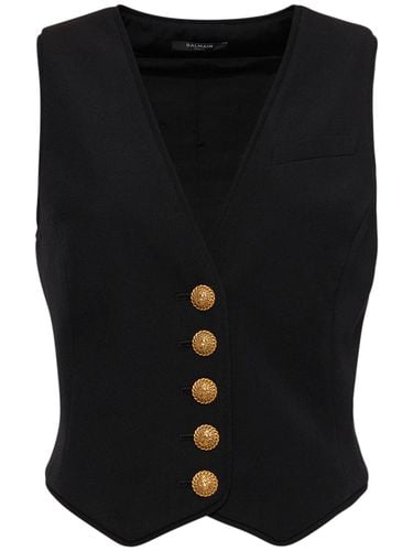 Gilet In Raso E Grain De Poudre - BALMAIN - Modalova