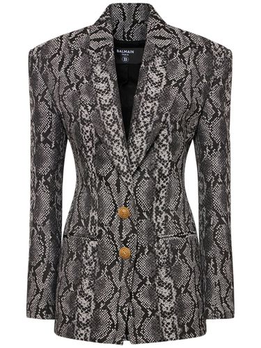 Chaqueta Entallada Estampado Pitón - BALMAIN - Modalova