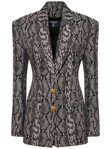 Python Single Breast Fitted Jacket - BALMAIN - Modalova