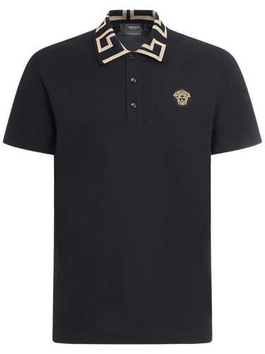 Medusa Cotton Piqué Polo - VERSACE - Modalova