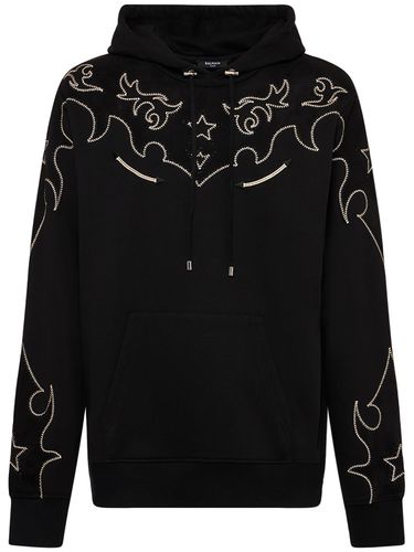 Sudadera De Ante Y Jersey Con Capucha - BALMAIN - Modalova