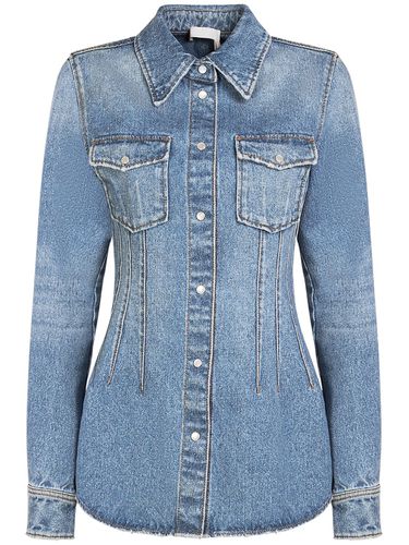 Camisa De Denim De Algodón Y Cáñamo - CHLOÉ - Modalova