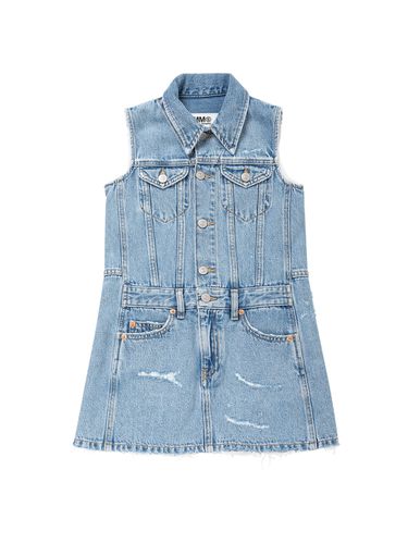 Vestido De Denim De Algodón Lavado - MM6 MAISON MARGIELA - Modalova