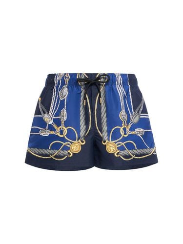 Bañador Shorts Golfo Nautical De Nylon Estampado - VERSACE - Modalova