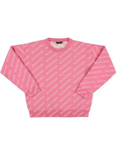 Sudadera Con Cuello Redondo De Algodón - BALENCIAGA - Modalova