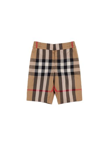 Check Print Cotton Shorts - BURBERRY - Modalova