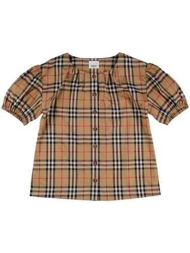 Camisa De Algodón Popelina Con Estampado - BURBERRY - Modalova