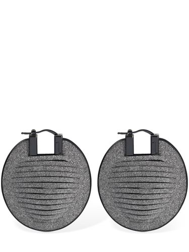 Geo Leather Earrings - SO-LE STUDIO - Modalova