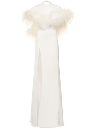 Airi Satin Cape Gown W/feathers - THE ATTICO - Modalova