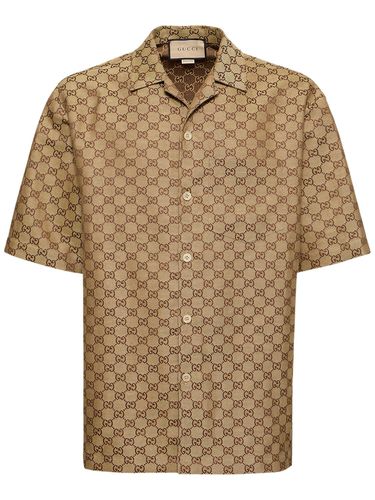 Camisa Polo De Lino - GUCCI - Modalova