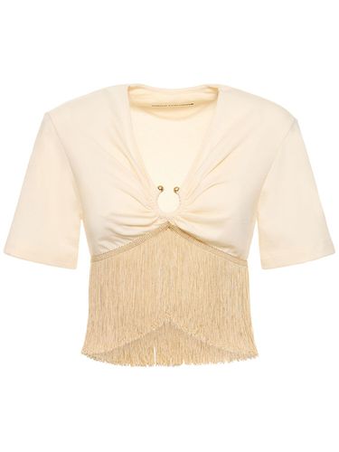 Jersey Fringed Crop T-shirt - RABANNE - Modalova