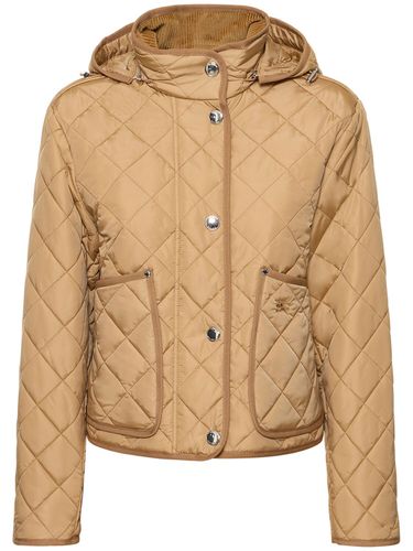 Chaqueta De Nylon Pespunteado Con Capucha - BURBERRY - Modalova