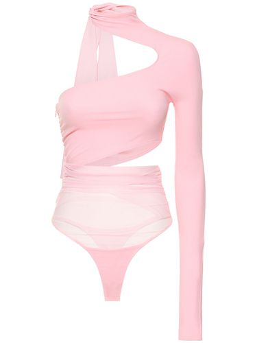 Body Lvr Exclusive In Jersey E Tulle Con Cutout - MUGLER - Modalova