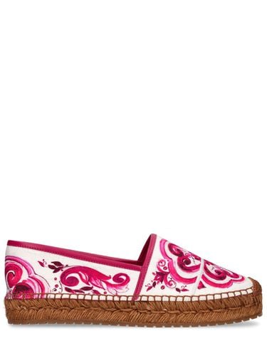 Mm Maiolica Printed Canvas Espadrilles - DOLCE & GABBANA - Modalova