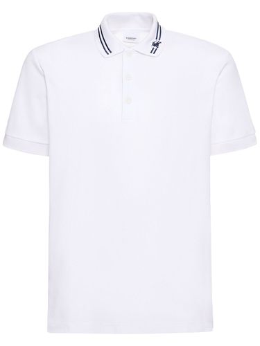 Poloshirt Aus Baumwolle Mit Stickerei „manor“ - BURBERRY - Modalova