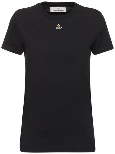 Camiseta De Algodón Jersey Con Logo - VIVIENNE WESTWOOD - Modalova