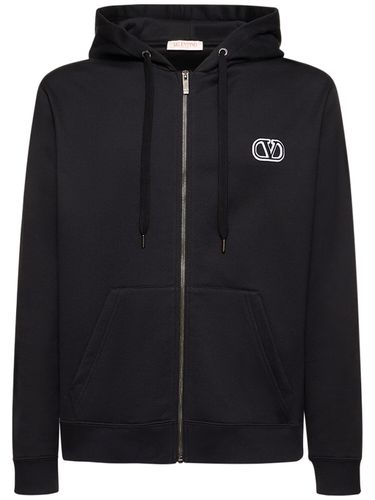 Sudadera De Algodón Con Capucha Y Logo - VALENTINO - Modalova