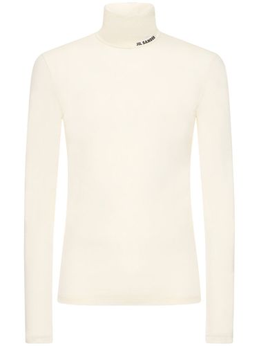 Wool Jersey Turtleneck T-shirt - JIL SANDER - Modalova