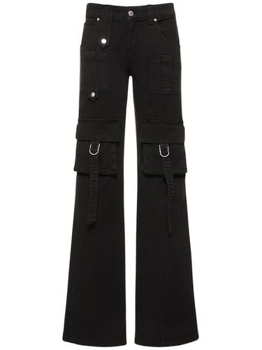 Jeans Cargo Dritti Vita Bassa In Denim - BLUMARINE - Modalova