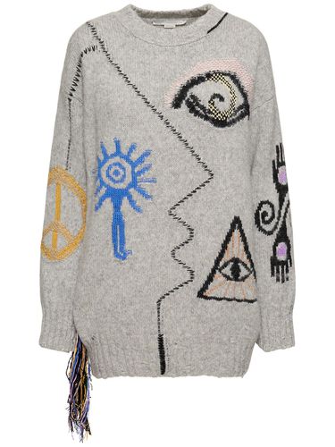 Folk Artwork Wool Blend Knit Sweater - STELLA MCCARTNEY - Modalova