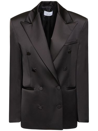 Double Breasted Boxy Satin Blazer - GIUSEPPE DI MORABITO - Modalova