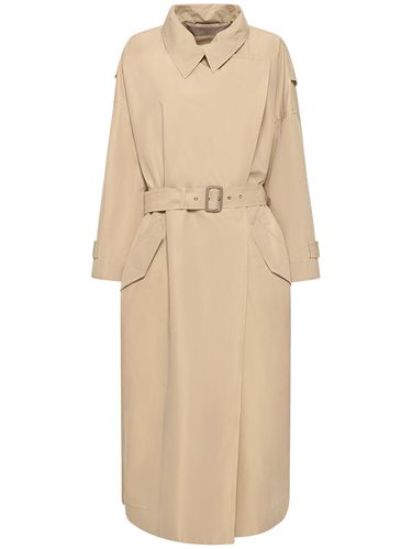 Cotton & Silk Trench Coat - GIORGIO ARMANI - Modalova