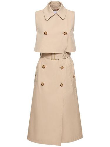 Mona Cotton Gabardine Vest Midi Dress - BURBERRY - Modalova